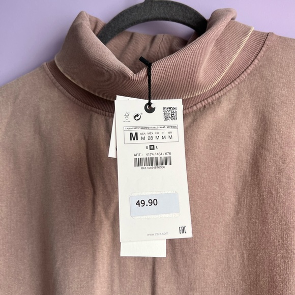 Zara washed ribbed trim sweatshirt - Picture 7 of 8